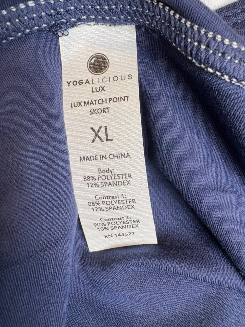 New Yogalicious Lux Match Point Skort in Navy and White Stripe XL - Picture 6 of 6